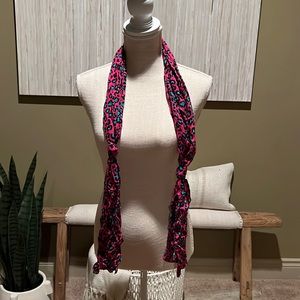Fuschia, Teal and Black Cheetah Scarf